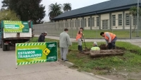 Limpieza de desagües pluviales en Aguer y Ruta 40