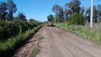 Nivelado de la calle Rivadavia a la altura de La Milagrosa