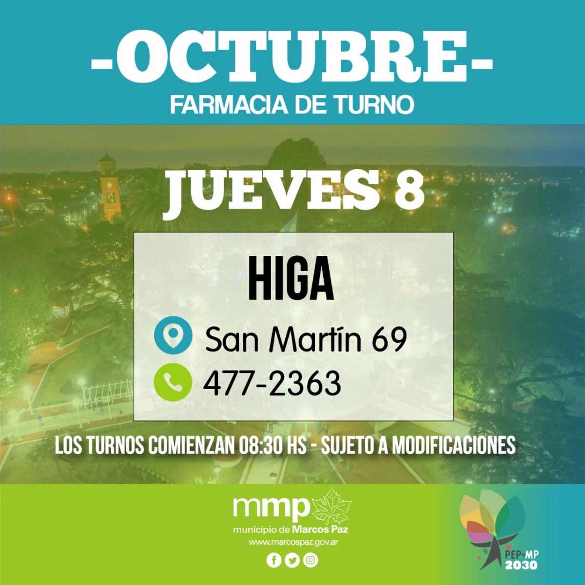 Farmacia de turno de hoy 08/10