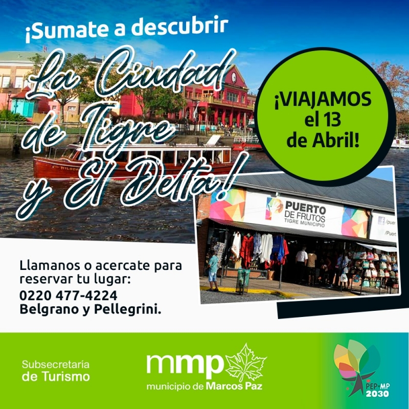 ¡Sumate a descubrir la ciudad de Tigre y El Delta!