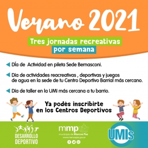 Verano 2021: Jornadas recreativas.