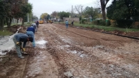 Avanzan los trabajos de preparado de French para su pavimento