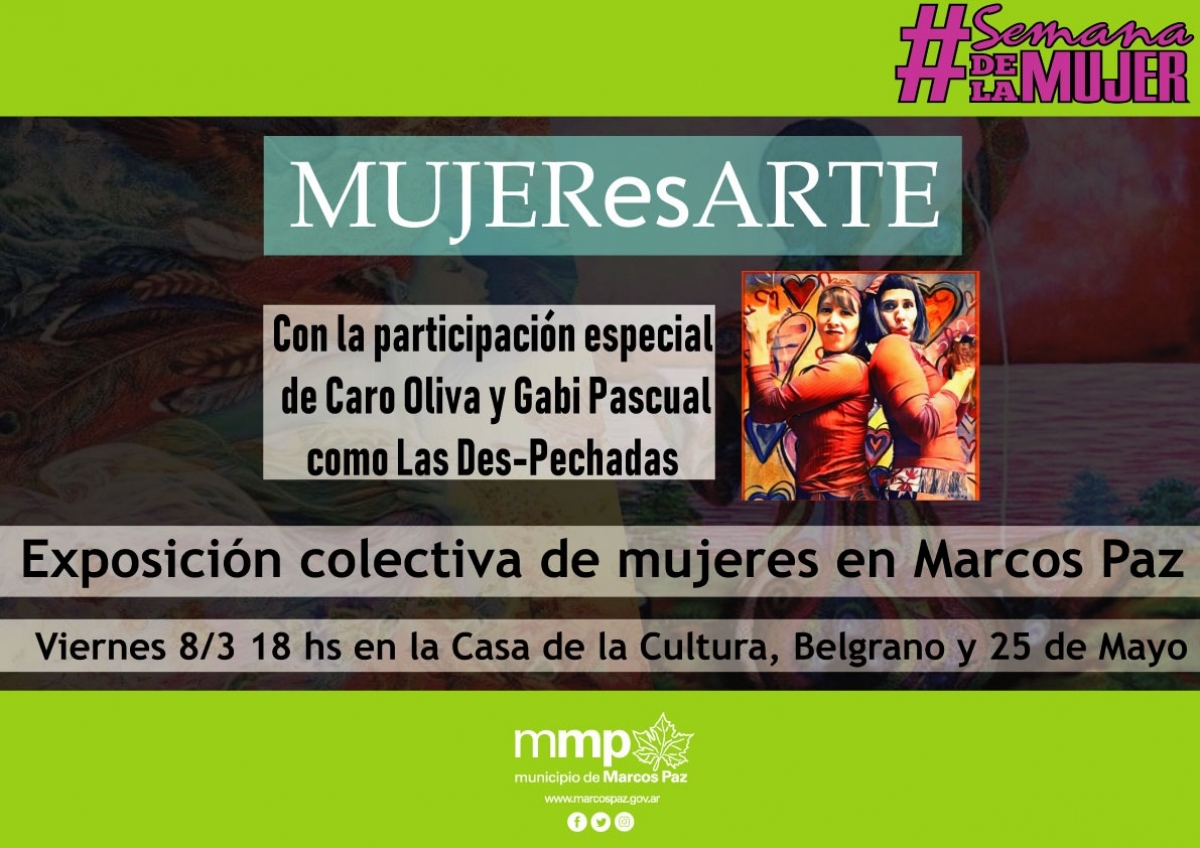 Viernes 8 de marzo, 18hs, apertura de la muestra “MUJER es ARTE”