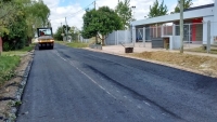 Nuevos Asfaltos: calle Alem, acceso al Jardín de Infantes N°914