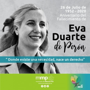 26 de julio: Aniversario del fallecimiento de Eva Duarte de Perón.