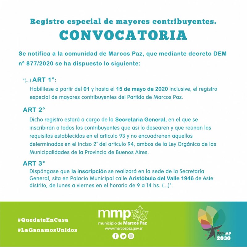 REGISTRO ESPECIAL DE MAYORES CONTRIBUYENTES.