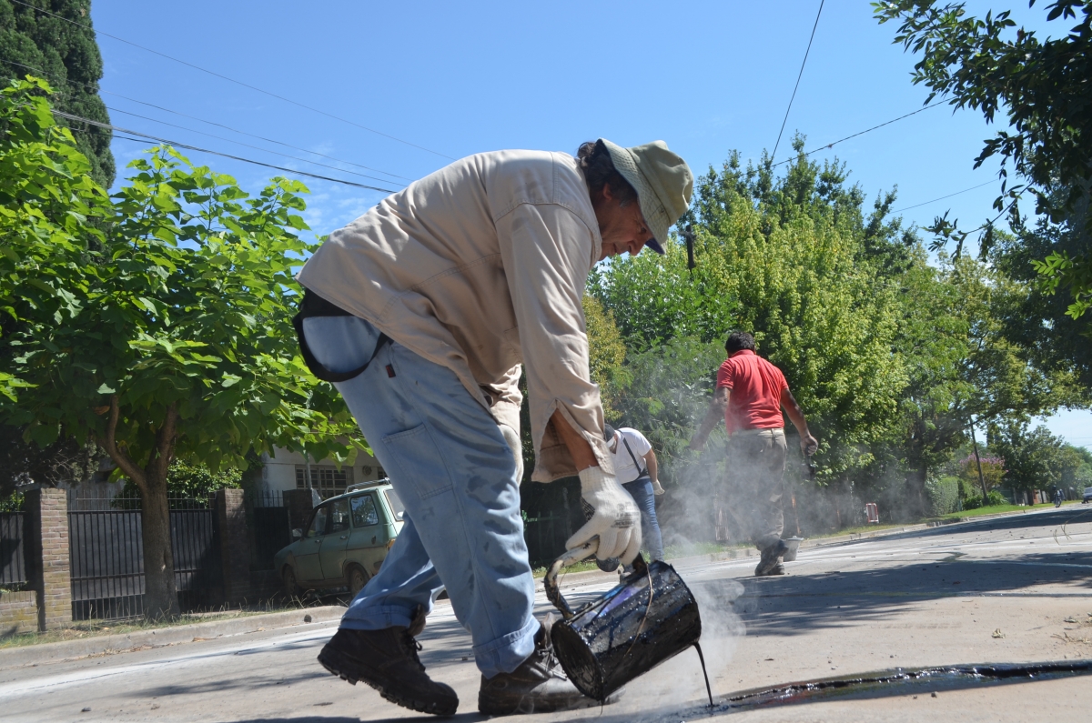 Sellado de juntas en la calle Lavalle