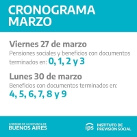 Cronograma de pagos para Jubilados y Pensionados