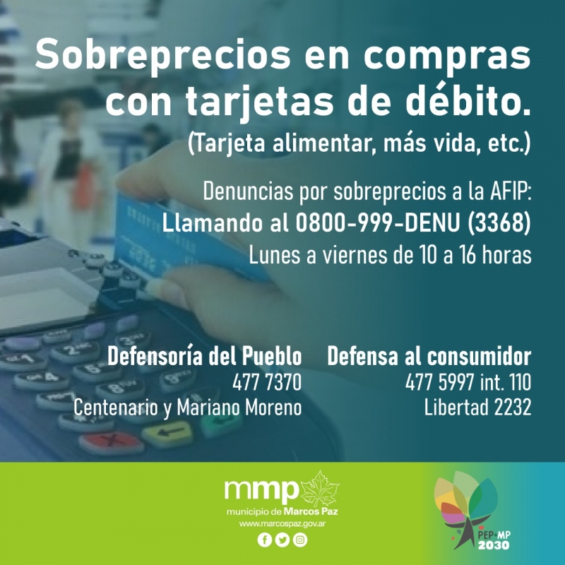 Sobreprecios en compras con débito