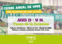 Este jueves, CIERRE ANUAL DE UMIS 2018