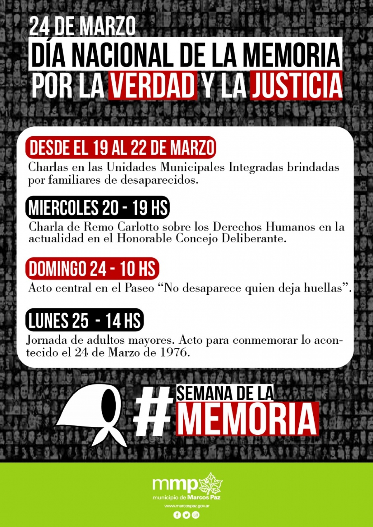 Actividades en la Semana de la Memoria