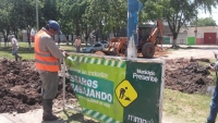 Obras y Servicios, colocación de caños de desagüe en Santa Catalina