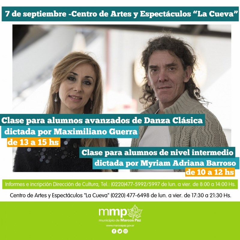 Clase magistral de Maximiliano Guerra y Myriam Barroso en Marcos Paz