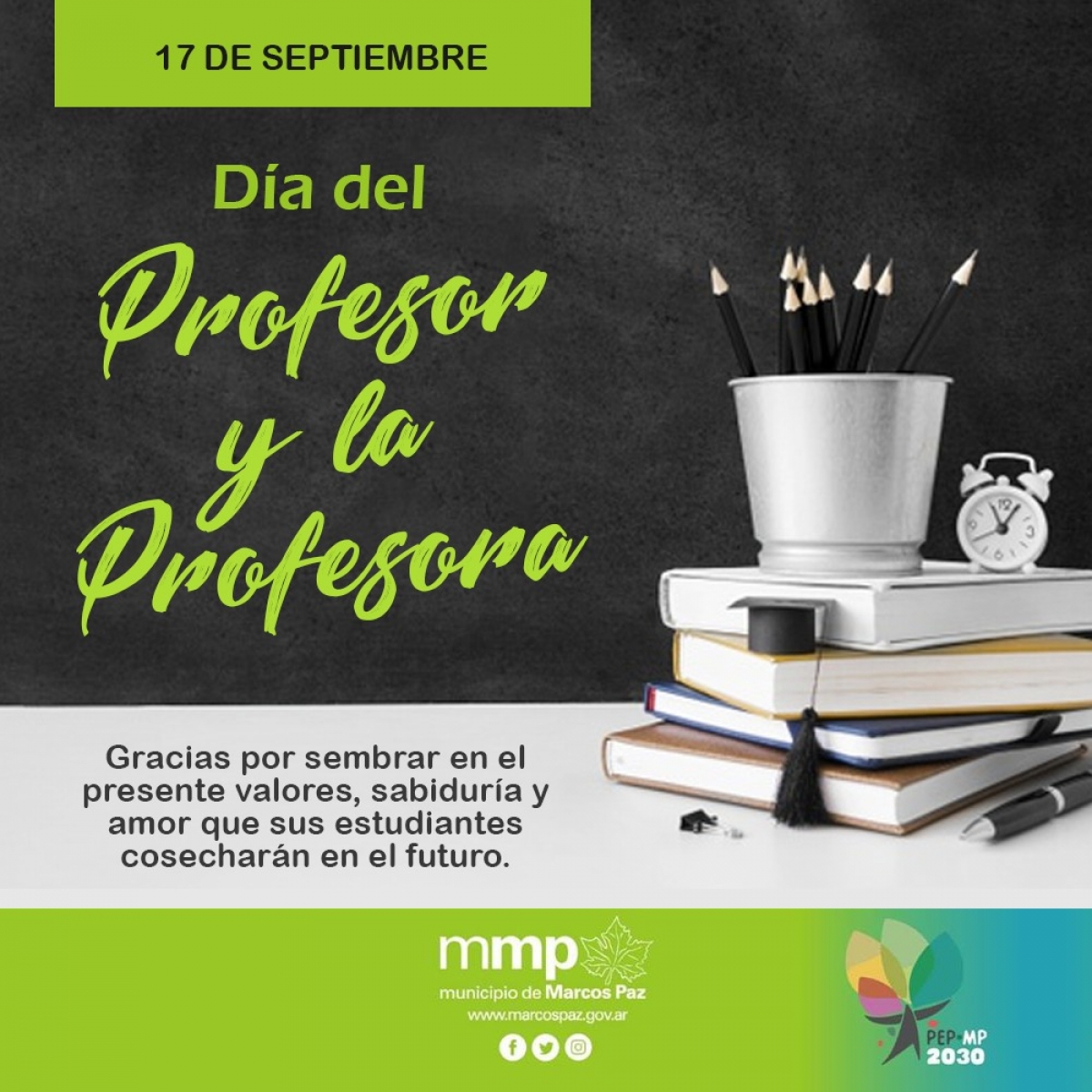 17 de septiembre: Día del Profesor y la Profesora.