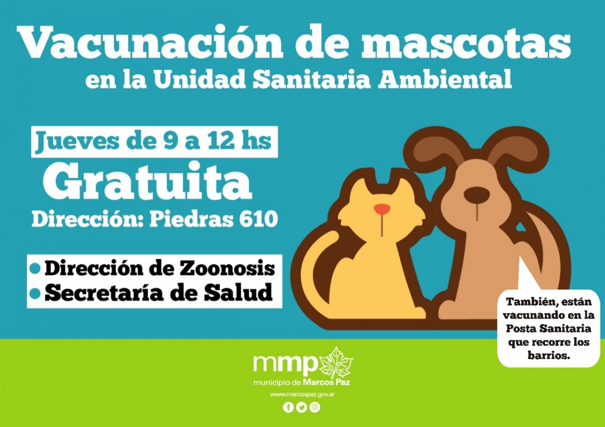 Vacunación gratuita de mascotas