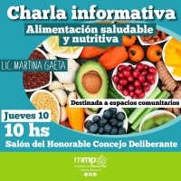 Charla informativa sobre alimentación saludable y nutritiva