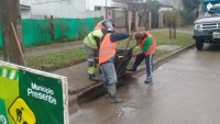 Limpieza de desagües pluviales en el casco urbano