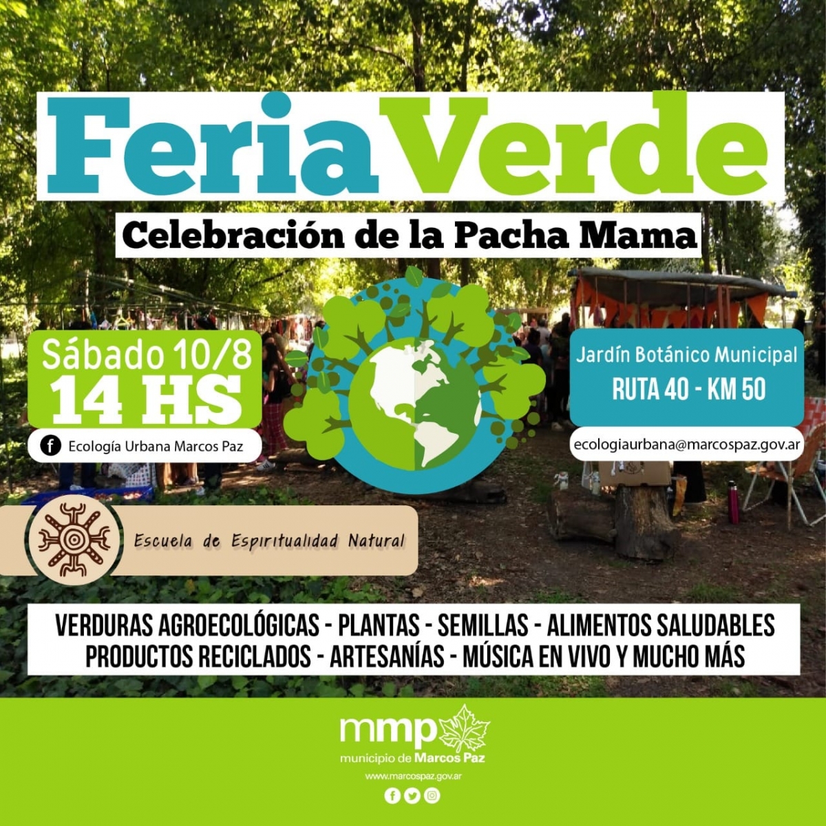 Sábado 10 de agosto, FERIA VERDE en el Jardín Botánico Municipal