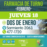 Farmacia de Turno 18 de febrero